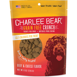 CHARLEE BEAR CHARLEE BEAR GRAIN FREE CRUNCH - BEEF LIVER & CHEESE 8OZ