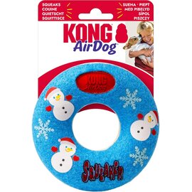 KONG KONG Holiday AirDog Donut Dog Toy – Squeaky Tennis Ball Material, Non-Abrasive Felt Gentle on Teeth