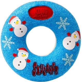 KONG KONG Holiday AirDog Donut Dog Toy – Squeaky Tennis Ball Material, Non-Abrasive Felt Gentle on Teeth