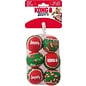 KONG KONG Holiday SqueakAir Tennis Balls Dog Toy 6-Pack Plush-Felt Squeaky Fetch Christmas Theme Small