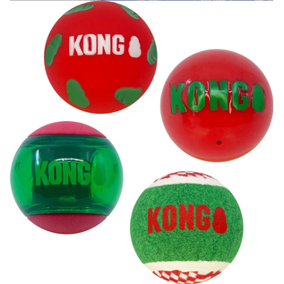 KONG KONG Holiday Occasions Assorted Balls 4 Pack