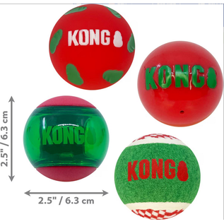 KONG KONG Holiday Occasions Assorted Balls 4 Pack