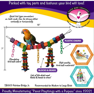 SUPER BIRD CREATIONS Super Bird SB-449 Rainbow Bridge Bird Toy, Jr.