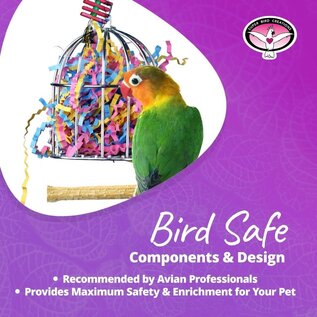 SUPER BIRD CREATIONS Super Bird SB-476 Mini Stainless Steel Treat Cage Filled With Paper, Small 6-1/2" x  3"