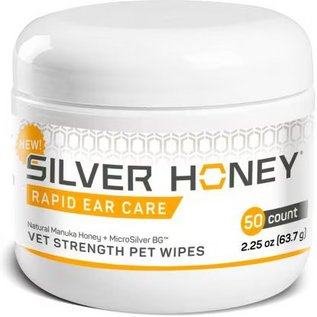 ABSORBINE Silver Honey Rapid Ear Care Vet Strength Pet Wipes w/ Manuka Honey & Microsilver BG 50ct