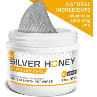 ABSORBINE Silver Honey Rapid Ear Care Vet Strength Pet Wipes w/ Manuka Honey & Microsilver BG 50ct