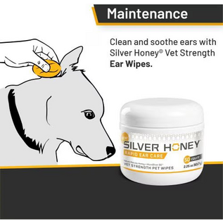 ABSORBINE Silver Honey Rapid Ear Care Vet Strength Pet Wipes w/ Manuka Honey & Microsilver BG 50ct