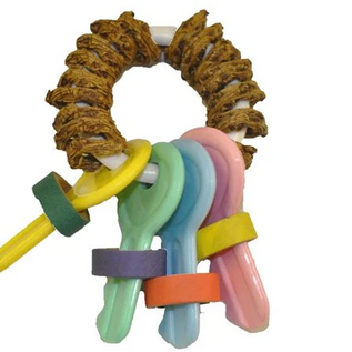 A&E CAGE COMPANY A&E Happy Beaks Beamer Keys Bird Interactive Toy 5" x 3"