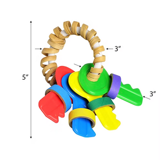 A&E CAGE COMPANY A&E Happy Beaks Beamer Keys Bird Interactive Toy 5" x 3"