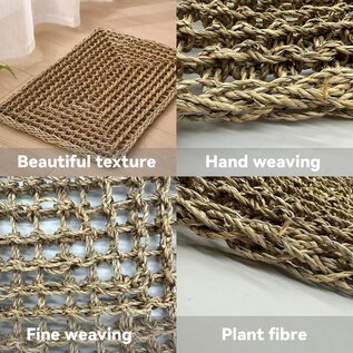 A&E CAGE COMPANY A&E Happy Beaks 14"x24" Rectangle Woven Natural Seagrass Vine Mat