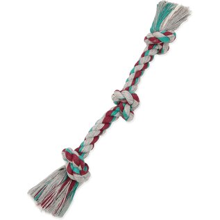 Mammoth Pet Products Cottonblend Color 3 Knot Rope Tug Small 15in