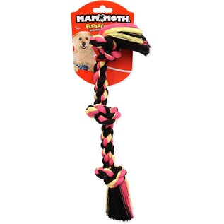 Mammoth Pet Products Cottonblend Color 3 Knot Rope Tug Small 15in