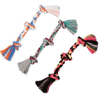 Mammoth Pet Products Cottonblend Color 3 Knot Rope Tug Small 15in