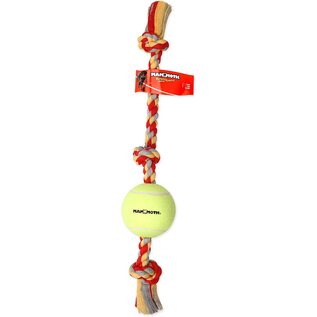 MAMMOTH FLOSSY CHEWS ROPE TUG W/6IN TENNIS BALL 36"
