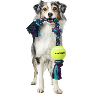 MAMMOTH FLOSSY CHEWS ROPE TUG W/6IN TENNIS BALL 36"