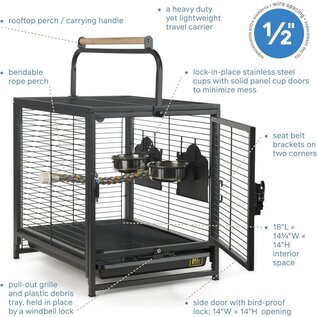 Prevue 1307  Wrought Iron Travel Bird Cage 18x14.25x14
