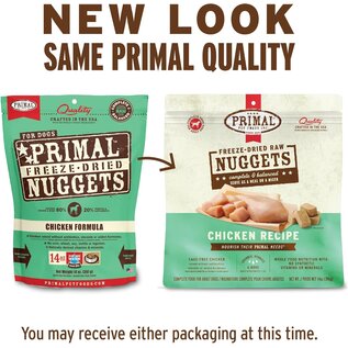 PRIMAL Primal Freeze Dried Raw Dog Food Nuggets, Chicken, Complete & Balanced Meal Premium,  Grain Free, High Protein, 14 oz
