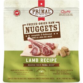 PRIMAL Primal Freeze Dried Raw Dog Food Nuggets, Lamb, Complete & Balanced Meal Premium,  Grain Free, High Protein, 14 oz