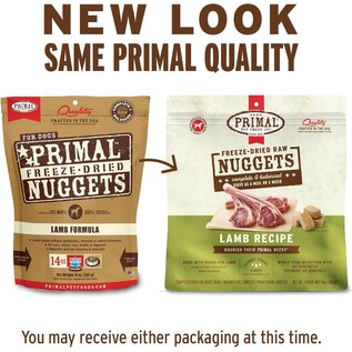 PRIMAL Primal Freeze Dried Raw Dog Food Nuggets, Lamb, Complete & Balanced Meal Premium,  Grain Free, High Protein, 14 oz
