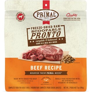 PRIMAL Primal Freeze Dried Dog Food, Pronto, Beef Complete & Balanced Meal Premium, Grain Free High Protein Raw 7 oz