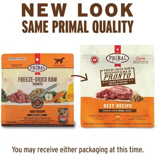 PRIMAL Primal Freeze Dried Dog Food, Pronto, Beef Complete & Balanced Meal Premium, Grain Free High Protein Raw 7 oz