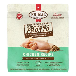 PRIMAL Primal Freeze Dried Raw Dog Food Pronto, Chicken, Complete & Balanced Meal Premium,  Grain Free, High Protein, 7 oz