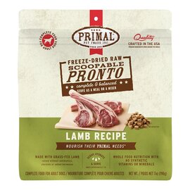 PRIMAL Primal Freeze Dried Raw Dog Food Pronto, Lamb, Complete & Balanced Meal Premium,  Grain Free, High Protein, 7 oz