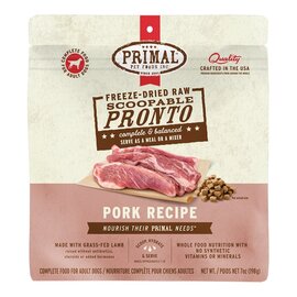 PRIMAL Primal Freeze Dried Raw Dog Food Pronto, Pork, Complete & Balanced Meal Premium,  Grain Free, High Protein, 7 oz