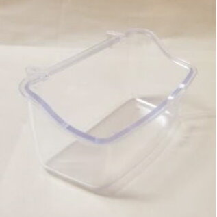 ABBA PRODUCTS M035  CLEAR PLASTIC CUP WITH PLASTIC HOOKS  4.5" X 2.5" X 1.25" DEEP