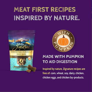 Zignature ZIGNATURE DOG ZIGGY BAR GRAIN FREE WHITEFISH FORMULA 12OZ