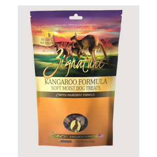 Zignature ZIGNATURE DOG SOFT MOIST TREATS GRAIN FREE KANGAROO 4OZ