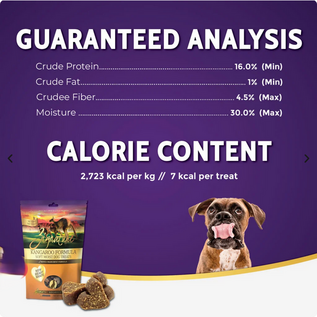 ZIGNATURE DOG SOFT MOIST TREATS GRAIN FREE KANGAROO 4OZ