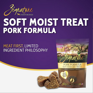 Zignature ZIGNATURE DOG SOFT MOIST TREATS GRAIN FREE PORK 4OZ