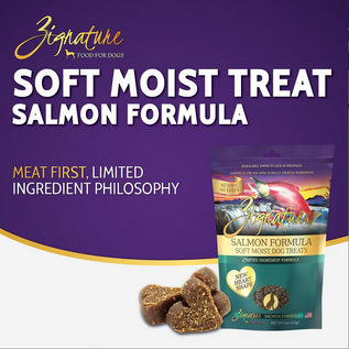 Zignature ZIGNATURE DOG SOFT MOIST TREATS GRAIN FREE SALMON 4OZ