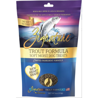 Zignature ZIGNATURE DOG SOFT MOIST TREATS GRAIN FREE TROUT 4OZ