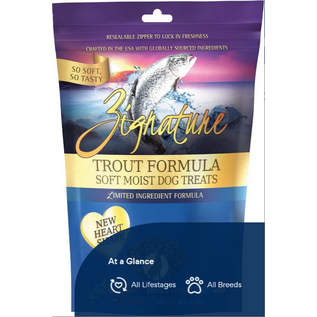 Zignature ZIGNATURE DOG SOFT MOIST TREATS GRAIN FREE TROUT 4OZ