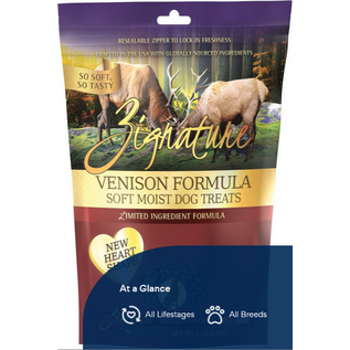 ZIGNATURE DOG SOFT MOIST TREATS GRAIN FREE VENISON 4OZ