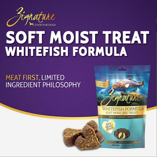 Zignature ZIGNATURE DOG SOFT MOIST TREATS GRAIN FREE WHITEFISH 4OZ