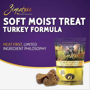 Zignature ZIGNATURE DOG SOFT MOIST TREATS GRAIN FREE TURKEY 4OZ