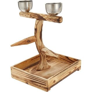 PENN-PLAX Bird-Life Natural Wood Tree Perch for Small and Medium Birds 11-Inch