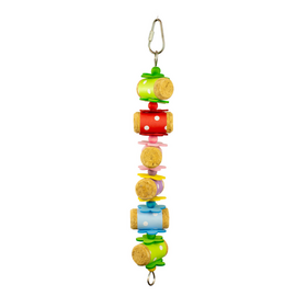 A&E CAGE COMPANY A&E Happy Beaks HB01565 RAINBOW ROLLERS CORK BIRD TOY