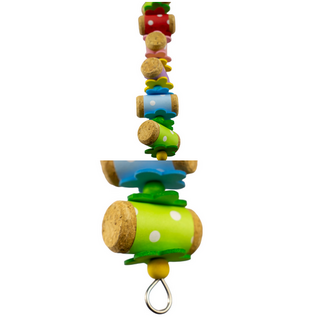 A&E CAGE COMPANY A&E Happy Beaks HB01565 RAINBOW ROLLERS CORK BIRD TOY