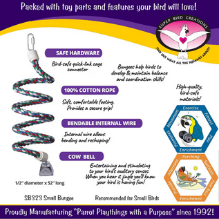 SUPER BIRD CREATIONS Super Bird SB-323 Bungee w/Bell Small Cotton 1/2"