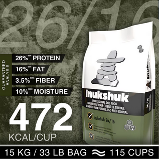 INUKSHUK PROFESSIONAL DOG FOOD Inukshuk Professional Dog Food Pro 26/16 High Energy Dog Food, 33-Pound Bag