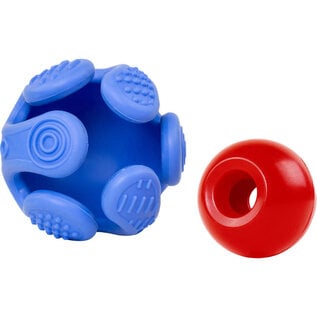 KONG KONG Rewards Wrapz Treat Dispensing Dog Toy, Blue Red, Medium/Large