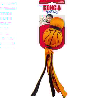 KONG KONG Wubba Sport Basketball Squeaky Plush Dog Toy, Orange, Large
