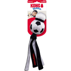KONG KONG Wubba Sport Soccer Ball Squeaky Plush Dog Toy, Black White, Large