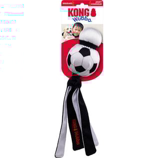 KONG KONG Wubba Sport Soccer Ball Squeaky Plush Dog Toy, Black White, Large