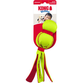 KONG KONG Wubba Sport Softball Squeaky Plush Dog Toy, Yellow, Small