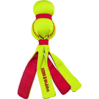 KONG KONG Wubba Sport Softball Squeaky Plush Dog Toy, Yellow, Small